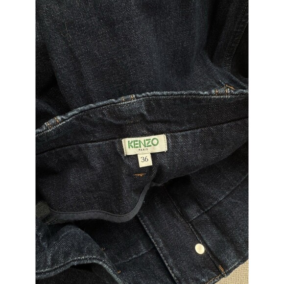 Kenzo Paris Women's Wide Leg Cargo Jeans Pockets With Belt Utility Size 4 - Picture 5 of 6